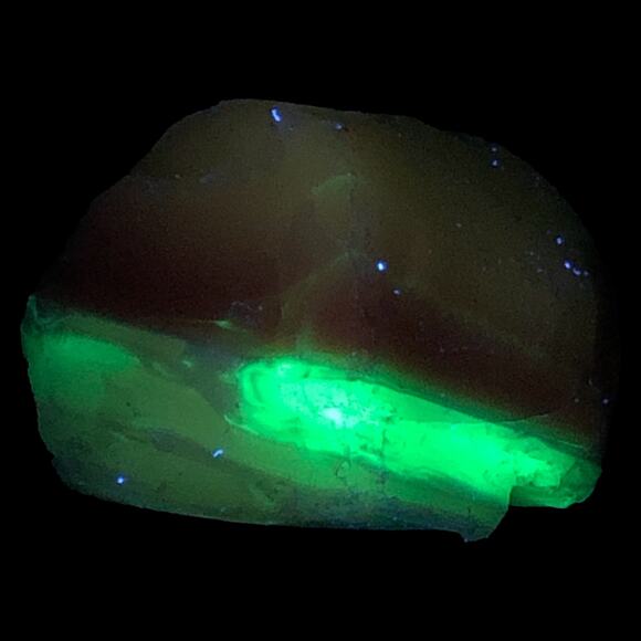 Custard Pink Mint Green Art Glass Cullet Glowing Manganese Layered Slag #4GL71 - Picture 2 of 6